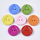 2-Hole Spray Painted Wooden Buttons BUTT-T006-016-1
