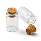ガラス瓶ビーズ容器24個  コルク栓付き  ウィッシングボトル  コラム  透明  2.2x3.3cm  ボトルネック：直径15.5mm  容量：7ml（0.23液量オンス） CON-FS0001-04-3