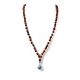 Colliers de perles de bois et de cornaline naturelle et de turquoise synthétique NJEW-JN04136-2