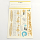 Mixed Shapes Cool Body Art Removable Fake Temporary Tattoos Metallic Paper Stickers X-AJEW-Q102-02-1