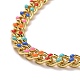 4Pcs 4 Colors Brass Curb Chain Bracelets BJEW-SZ0001-018-2