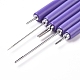 ペーパークイリングツール分岐ペンペーパーローリングペン、ステンレス鋼ピンとプラスチックハンドル付き  紫色のメディア  104.5~141.5x8.5mm  5個/セット DIY-WH0157-45-2