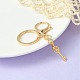 304 Stainless Steel Initial Letter Key Charm Keychains KEYC-YW00004-23-1
