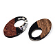 Opaque Resin & Walnut Wood Pendants RESI-N039-62B-2