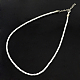 トレンディな編みこみの模造革のネックレス作り  アイアンエンドチェーンとカニカン付き  白金金属色  ホワイト  16.9インチx3mm NJEW-S105-003-1