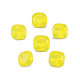 K9ガラスラインストーンカボション  尖ったバック＆バックメッキ  多面カット  正方形  黄水晶  8x8x4.5mm MRMJ-N029-20-01-4