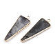 Natural Black Moonstone Pointed Pendants G-N326-56A-2