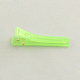 ヘアアクセサリー作りのためのキャンディーカラーの小さなプラスチック製のワニのヘアクリップのパーツ  薄緑  41x8mm PHAR-Q005-04-2