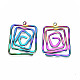 Eco-Friendly Rainbow Color Iron Pendants IFIN-N009-014-RS-2