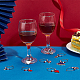 Benecreat 24ピース 24スタイル 独立記念日テーマ 合金エナメル ワイングラスチャーム  ゴブレットマーカー  真鍮のワイングラスのチャームリング付き  ゴールドカラー  38~52mm  1個/スタイル AJEW-BC0003-94-5
