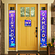 Cartel colgante de poliéster para decoraciones de porche de puerta de entrada de oficina en casa HJEW-WH0023-019-5