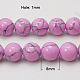 Chapelets de perles en turquoise synthétique TURQ-H038-8mm-XXS14-2