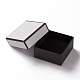 厚紙のジュエリーボックス  内部のスポンジ  ジュエリーギフト包装用  正方形  ホワイト  7.5x7.5x3.5cm CON-P008-B02-05-2