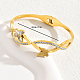 Coquille naturelle papillon avec bracelets manchette en zircone cubique JJ4773-1-3