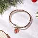 3 шт. Рождественские браслеты из стеклянных бусин и стеклянных бусин BJEW-MZ00240-4