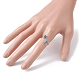 Anillo abierto para el dedo del pie con piedras preciosas naturales y sintéticas envueltas en alambre de cobre RJEW-JR00622-3