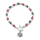 Bracelet extensible à perles rondes en perles de verre colorées BJEW-JB09783-3