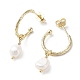 Natural Pearl Dangle Stud Earrings EJEW-P231-30G-4