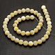 Jaunes rondes perles de coquillage brins BSHE-N006-01-10mm-3
