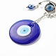 Vidrio azul turco mal de ojo colgante decoración X-HJEW-I008-04AS-2