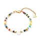 Set di bracciali e collana di perle di vetro placcato SJEW-JS01200-5