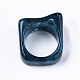 樹脂フィンガー指輪  天然石風  マリンブルー  usサイズ6 3/4(17.1mm) X-RJEW-N033-010-B04-4