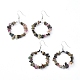 Natural & Synthetic Mixed  Gemstone Dangle Earrings EJEW-E255-D-2