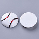 スポーツテーマ樹脂カボション  野球/ソフトボール  ホワイト  27x6.5mm CRES-N021-05B-2