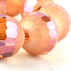 Facettes rondes brins de perles de verre de galvanoplastie EGLA-S130-10mm-M-4