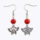 Fashion Butterfly Earrings EJEW-JE00166-2
