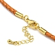 Leather Braided Cord Link Bracelets MAK-K022-01G-04-3