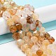 Quartz hématoïde jaune naturel/fils de perles de quartz guérisseur doré G-G030-A01-02-2