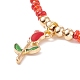 3шт 3 стильных ожерелья из стеклянных семян и латунного сердца из бисера NJEW-JN03965-8