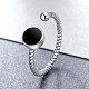 Регулируемые кольца-манжеты из серебра [925] пробы с родиевым покрытием и эмалью на палец RJEW-FF0008-007P-2
