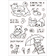 塩ビプラスチックスタンプ  DIYスクラップブッキング用  装飾的なフォトアルバム  カード作り  スタンプシート  猫の模様  16x11x0.3cm DIY-WH0167-56-555-1