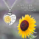 Legierungsherz mit Sonnenblumen-Urne-Asche-Anhänger-Halskette BOTT-PW0002-015P-3