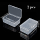 ポリプロピレン(pp)保存容器ボックスケース  蓋付き  小物やその他のクラフトプロジェクト用  長方形  透明  16.8x10.7x7.1cm CON-WH0073-64-2