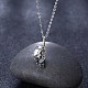 925 Sterling Silver Vintage Skull Pendant Necklaces NJEW-BB30704-4