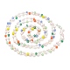Perlenketten aus facettiertem Würfelglas und ABS-Kunststoff mit Imitationsperlen CHS-G026-02KCG-03-3