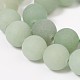 Frosted Round Natural Green Aventurine Bead Strands G-J276-56-12mm-1