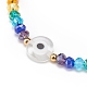 Lampwork Evil Eye & Glass Beaded Bracelet BJEW-JB08367-06-4