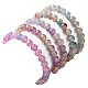Set di braccialetti elasticizzati con perline rotonde in vetro crackle a 5 colori BJEW-JB09695-01-3