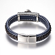 Men's Braided Leather Cord Bracelets BJEW-H559-13D-3