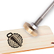 Superfindings wood branding iron anillo anual y patrón de reloj 1.2 sello de hierro para marca de cuero sello de calor para barbacoa con mango de madera para hornear AJEW-WH0113-15-208-1