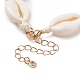 Braccialetto di perline intrecciato con conchiglia di ciprea naturale per donna BJEW-JB08036-6