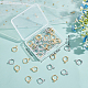 Creatcabin 1 boîte de 48 crochets ronds à levier en acier inoxydable plaqué or véritable 18 carats DIY-CN0002-06-7