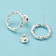 304 Stainless Steel Hollow Ring Stud Earrings for Woman EJEW-N907-003S-3