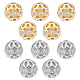 Sunnyclue 1 boîte de 10 pièces 2 couleurs 8 mm 14 carats de perles en zircone cubique rondes en strass micro pavé de boule disco pour la fabrication de bijoux ZIRC-SC0001-23-1