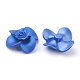 ラバー加工コート花のアクリルビーズ  ダークブルー  サイズ：アボ53×長  厚さ19mm  穴：2mm X-ACRP-L8-2