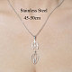 201 Stainless Steel Hollow Tulip Pendant Necklace NJEW-OY001-57-3